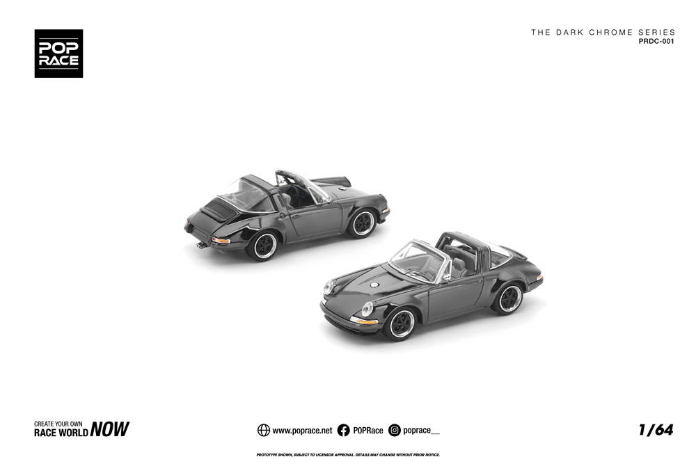 POP RACE 1/64 (ダイキャスト製) SINGER TARGA DARK CHROME