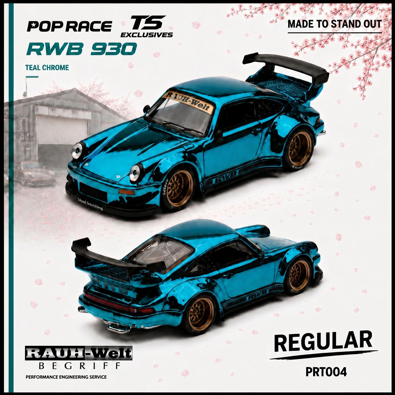 [予約]POPRACE x TS (TOKYO STATION) 1/64 (ダイキャスト製) RWB 930 ティールクローム