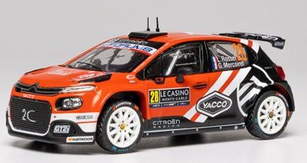 [予約]ixo(イクソ) 1/43 (ダイキャスト製) シトロエン C3 Rally2 2026年 ラリーモンテカルロ WRC2 クラス優勝 #28 L.Rossel/G.Mercoiret