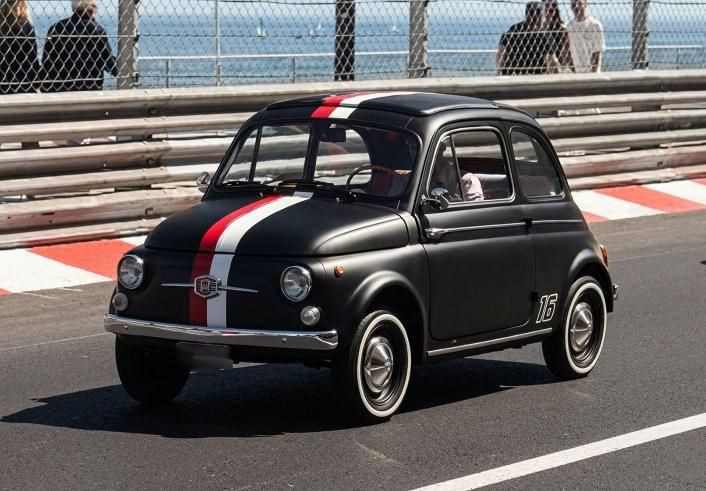 BBR MODELS 1/18 (レジン製)FIAT 500 D Matt black with stripe and #16