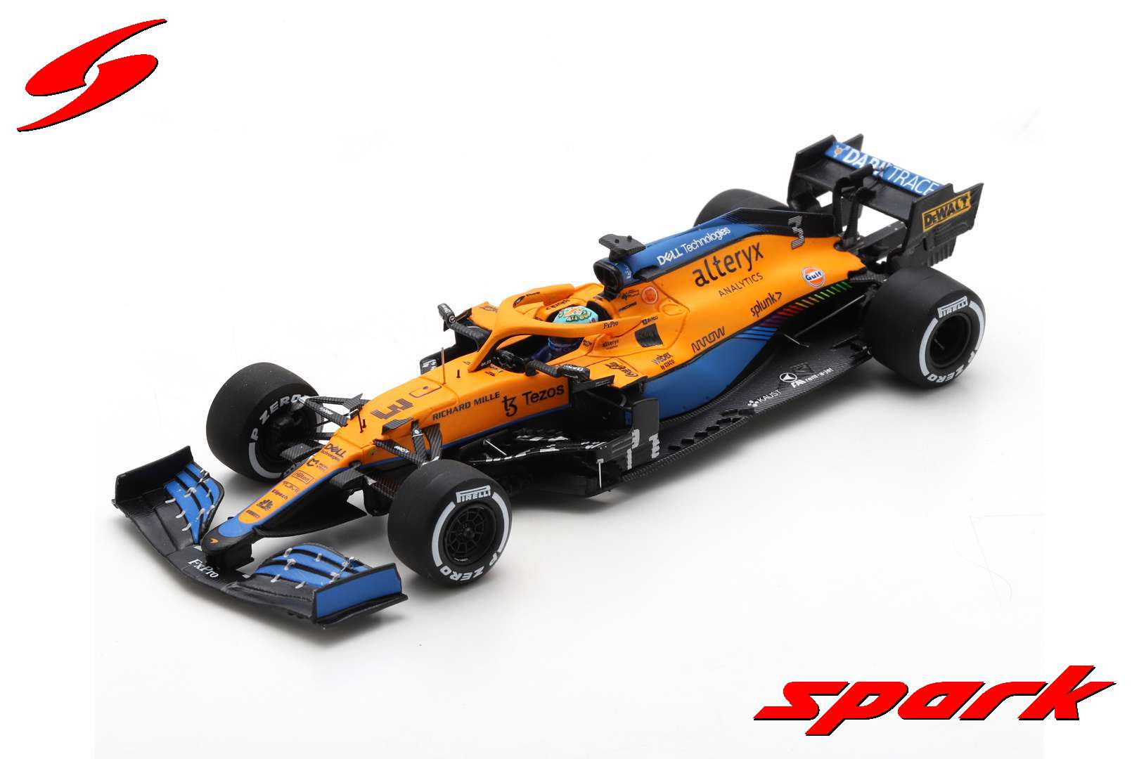 Spark(スパーク) 1/43 (レジン製) McLaren MCL35M No.3 McLaren Winner Italian GP 2021 Daniel Ricciardo  With Pit Board