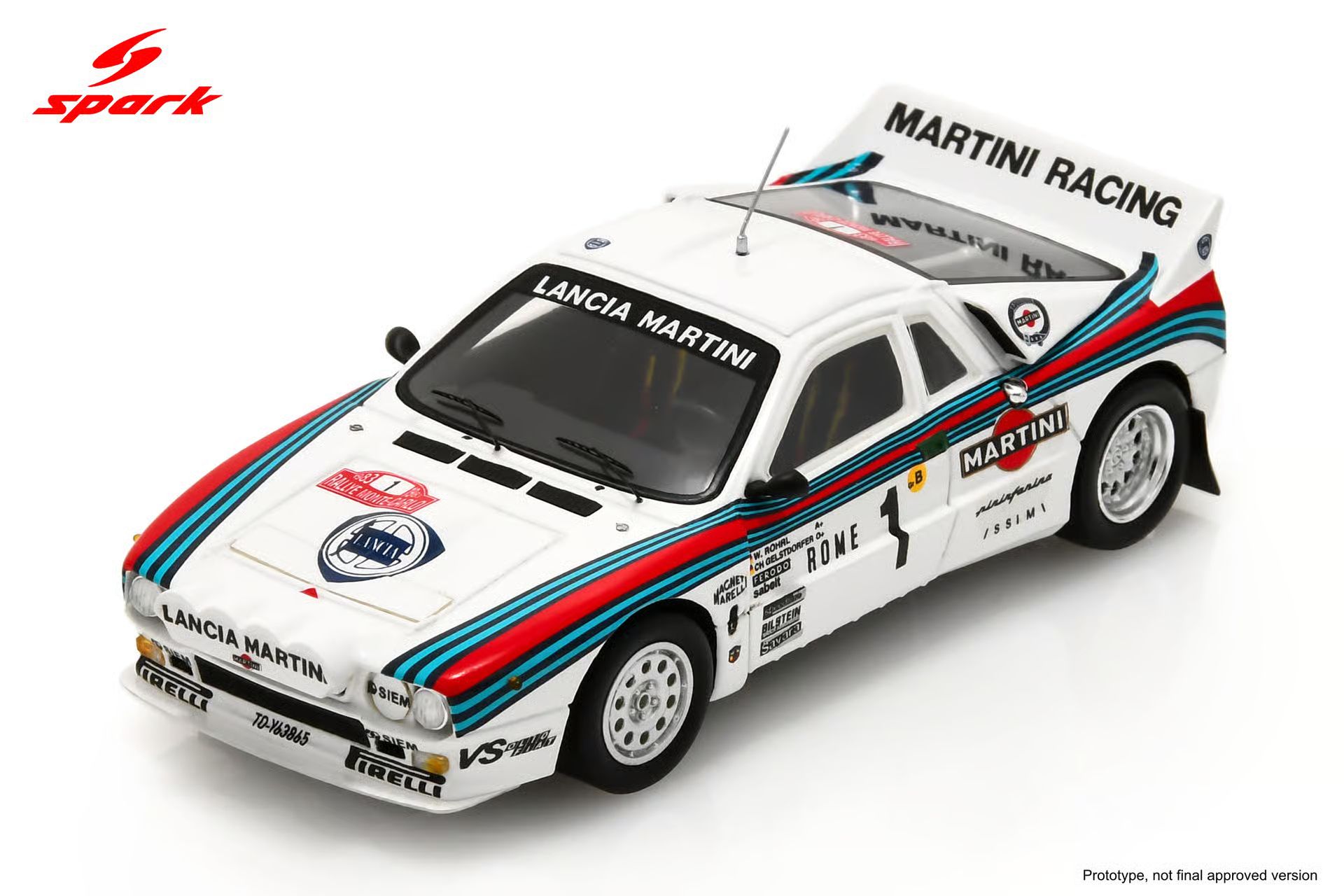 Spark(スパーク) 1/43 (レジン製) Lancia 037 Rally No.1 Winner Monte Carlo Rally 1983 Walter Rohrl