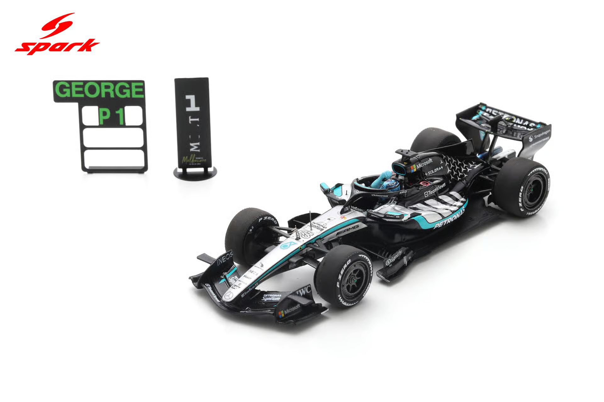 Spark(スパーク) 1/43 (レジン製) Mercedes-AMG PETRONAS Formula One Team W17 No.63 Winner Australia GP 2026 George Russell