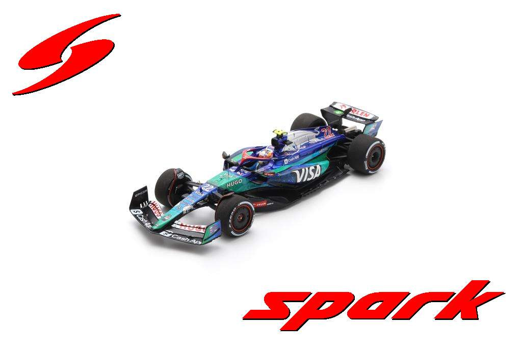 Yuki Tsunoda & Max Verstappen ポストカードセット Spark(スパーク) 1/43 (レジン製) Visa Cash App RB F1 Team