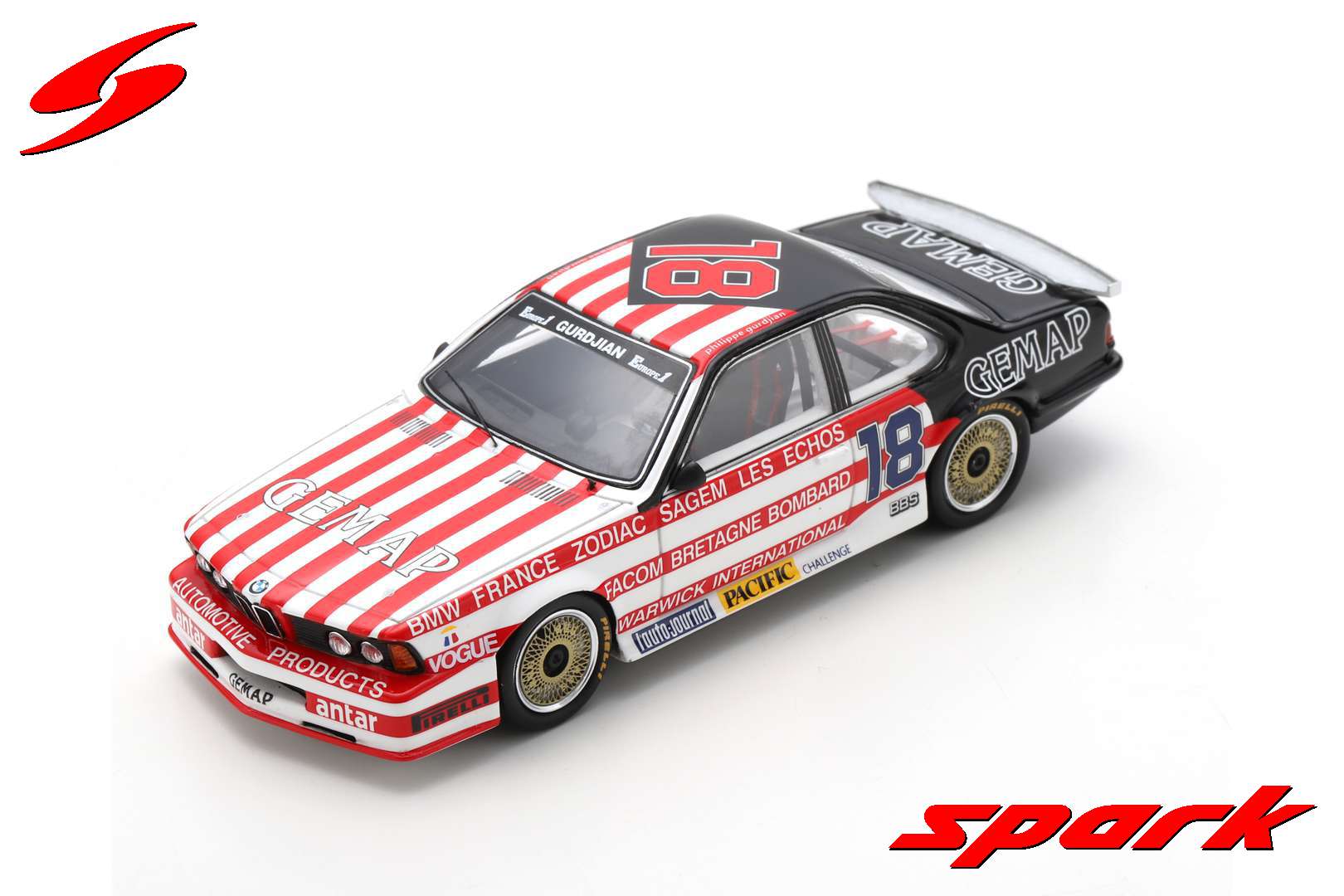 Spark(スパーク) 1/43 (レジン製) BMW 635 CSi No.18 Championnat de France Production1985 Philippe Gurdjian
