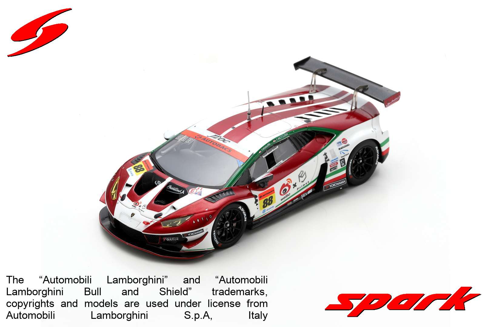 Spark (スパーク) 1/43 (レジン製) Weibo Primez Lamborghini GT3 No.88 JLOC GT300 SUPER GT 2022 Takashi Kogure／Yuya Motojima