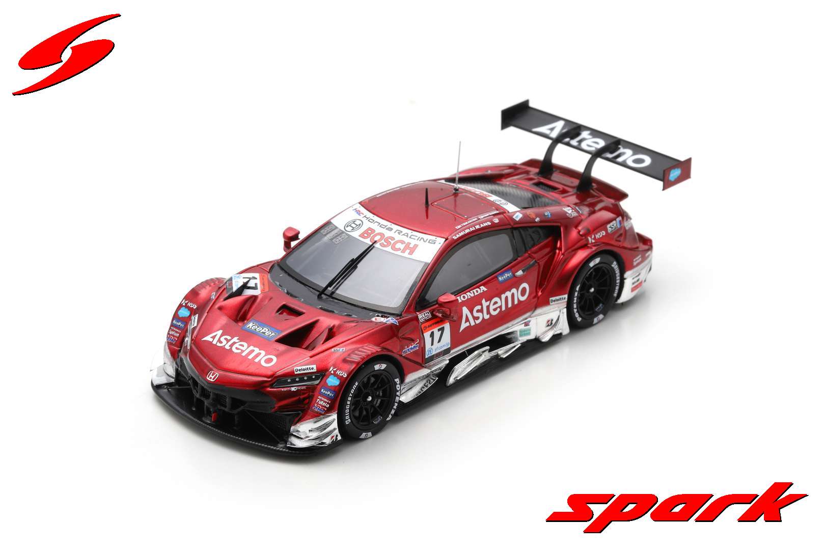 Spark (スパーク) 1/43 (レジン製) Astemo NSX-GT No.17 Astemo REAL RACING GT500 SUPER GT 2023 - Koudai Tsukakoshi - Nobuharu Matsushita