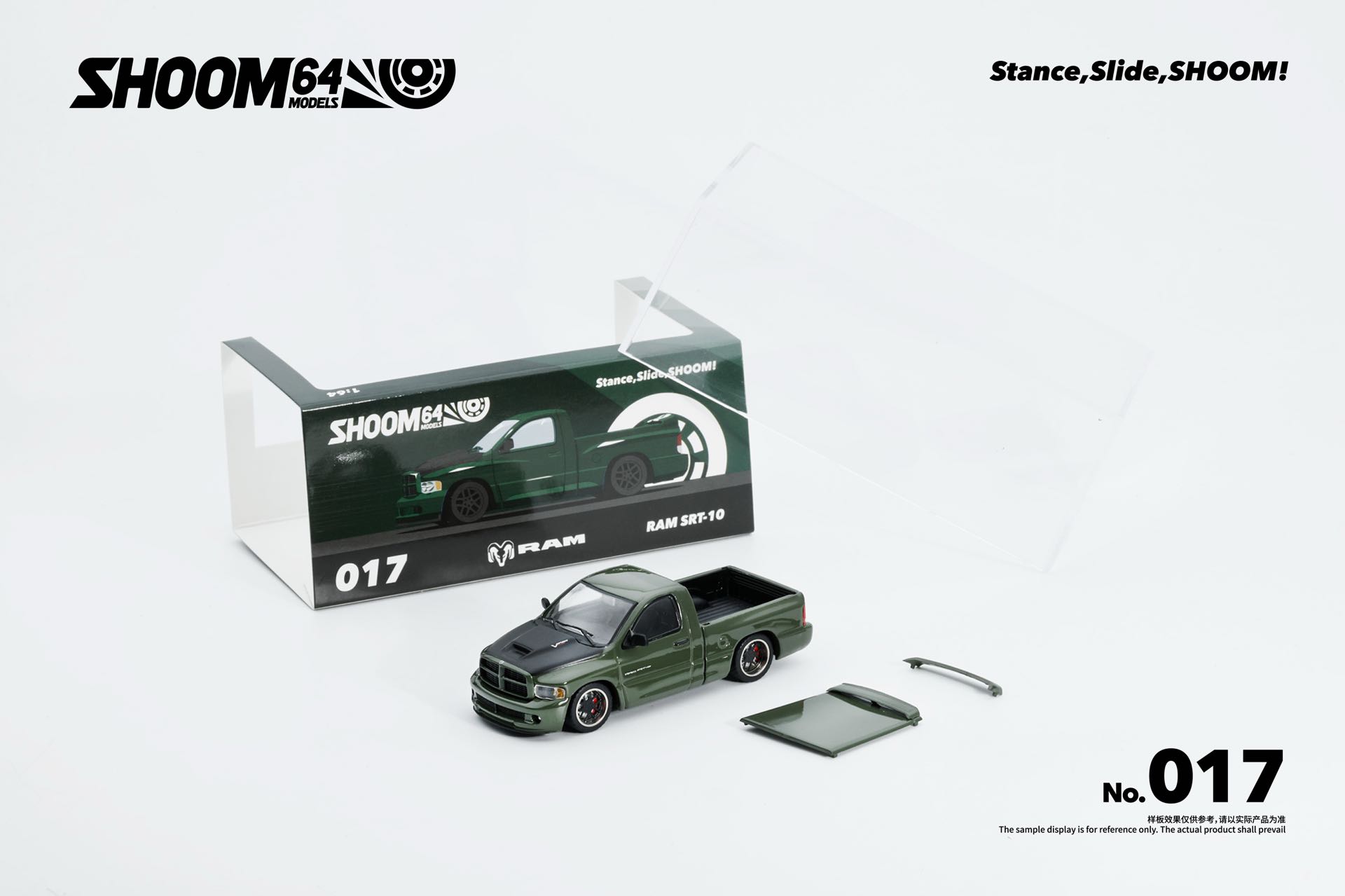 [予約]SHOOM64 MODEL 1/64 (ダイキャスト製) Dodge RAM SRT-10 グリーン