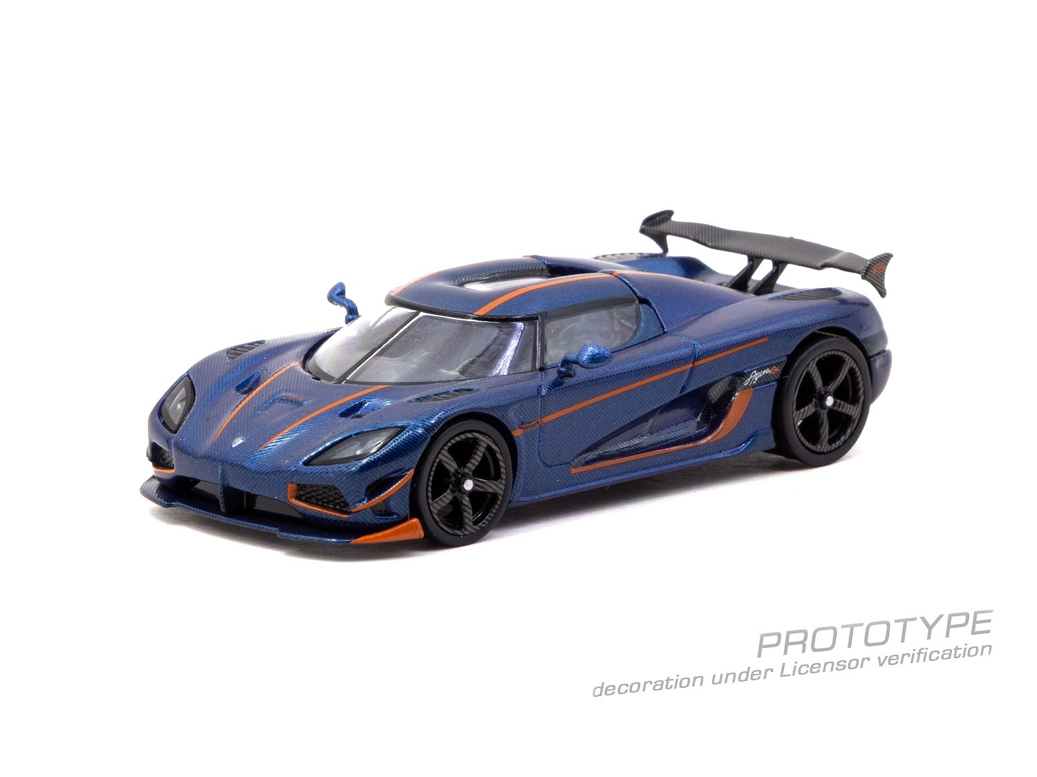 [予約]Tarmac(ターマック) 1/64 (ダイキャスト製) Koenigsegg Agera RS Dark Blue Carbon Fiber / Orange Accents