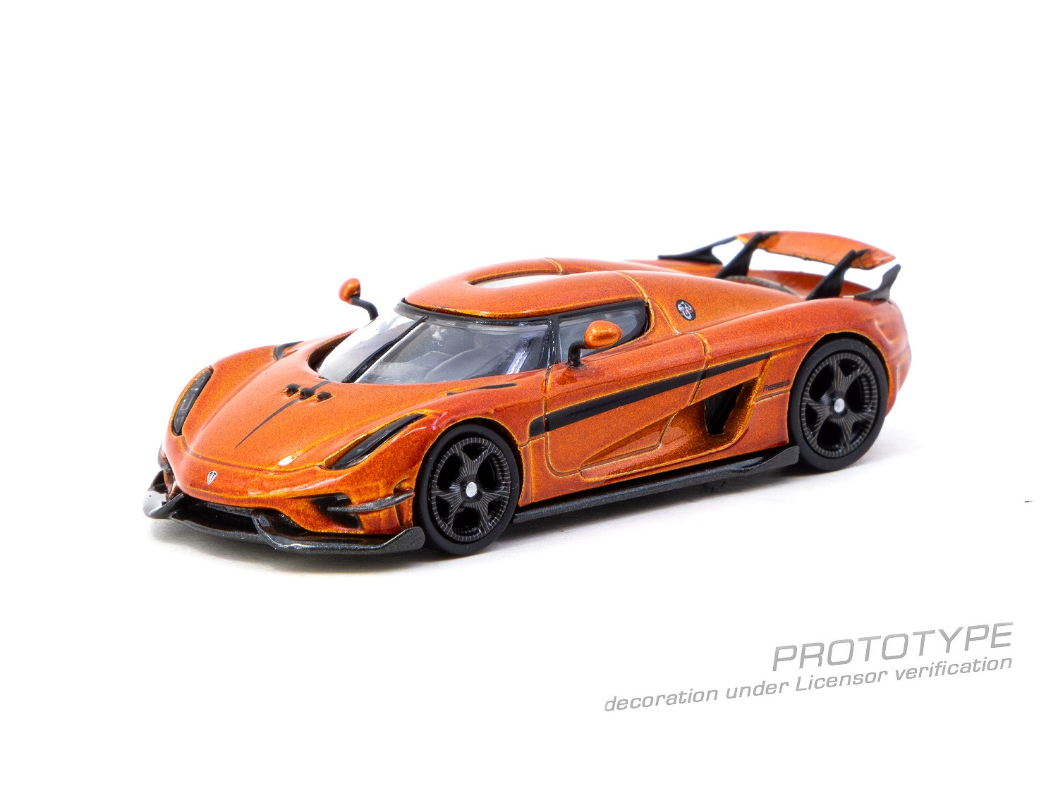 Tarmac(ターマック) 1/64 (ダイキャスト製) Koenigsegg Regera  Orange Metallic / Black Stripes