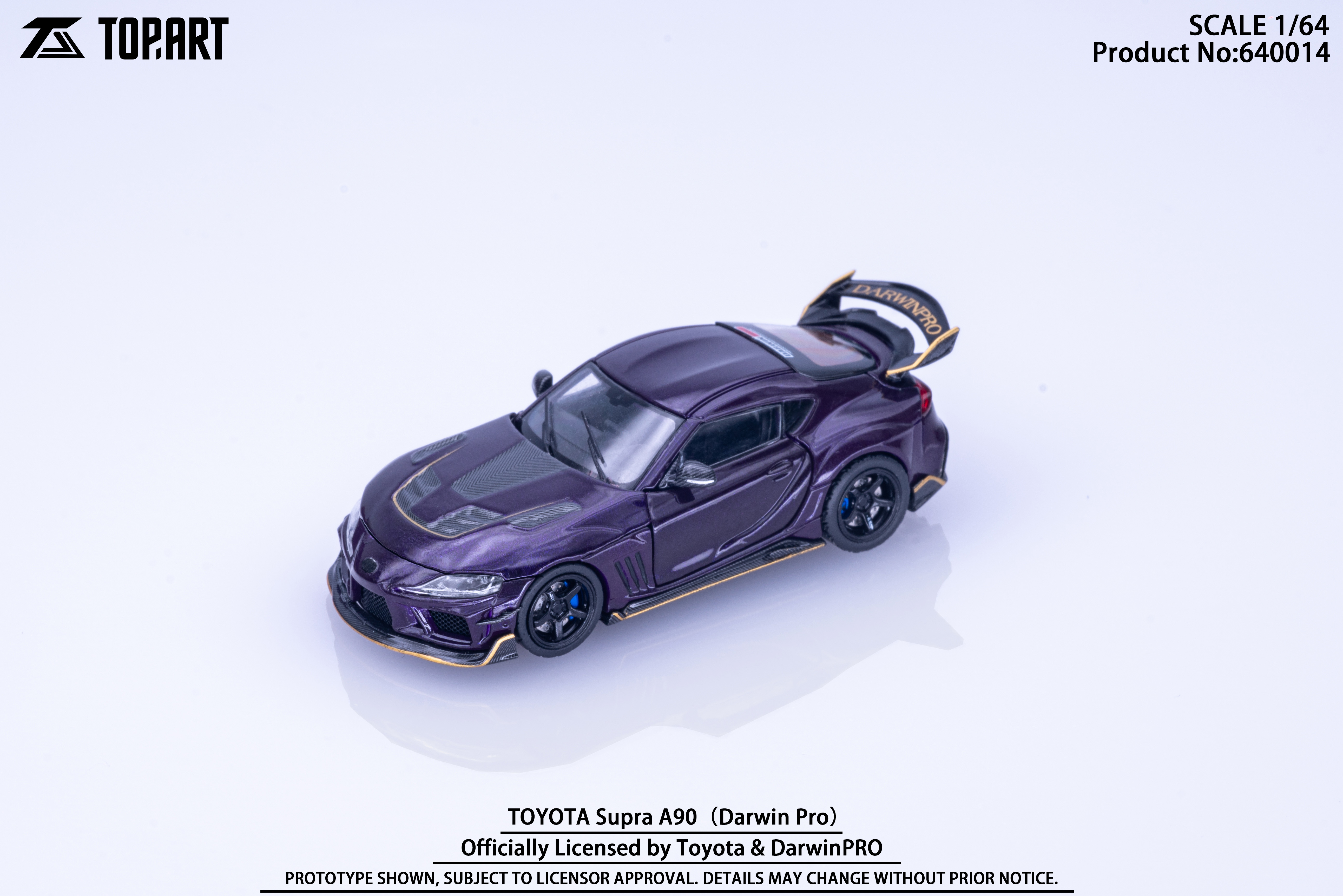 [予約]TopArt MODEL 1/64 (ダイキャスト製) トヨタ スープラ A90 Darwin Pro Widebody Version パープル