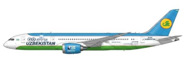 JC WINGS 1/400 (ダイキャスト製) 787-8 Uzbekistan Airways 