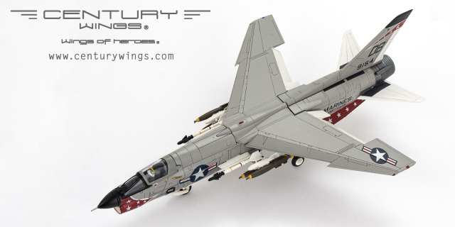 CenturyWings 1/72 (ダイキャスト製) F-8E クルーセイダー アメリカ海兵隊 第235海兵戦闘飛行隊 （全天候）「デス・エンジェルス」（主翼フラップ・スラットダウン固定）ダナン基地・南ベトナム 1966年 #9154/DB9