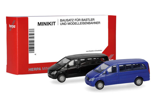 [予約]herpa Cars&Trucks 1/87 (プラスチック製) ミニキット メルセデスベンツ ヴィト バス 2010 ブラック/ウルトラマリンブルー
