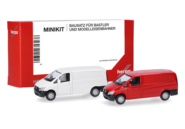 [予約]herpa Cars&Trucks 1/87 (プラスチック製) ミニキット メルセデスベンツ ヴィト トランスポーター 2010ホワイト/レッド