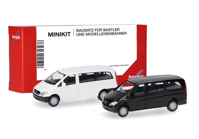[予約]herpa Cars&Trucks 1/87 (プラスチック製) ミニキット メルセデスベンツ ヴィト バス 2002 ホワイト/ブラック