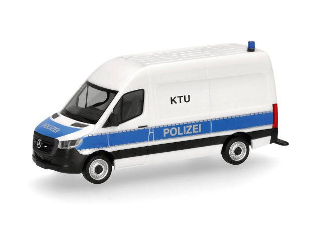 [予約]herpa Cars&Trucks 1/87 (プラスチック製) メルセデスベンツ スプリンター '18 ハイルーフ ボックストラック "ノルトライン＝ヴェストファーレン州警察/KTU"