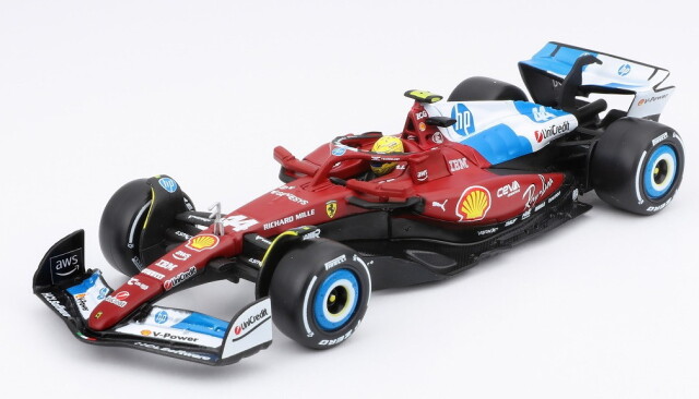 [予約]BURAGO(ブラーゴ) 1/43 (ダイキャスト製) フェラーリ SF-25 マイアミGP 2025 No.44 L.ハミルトン ドライバー付