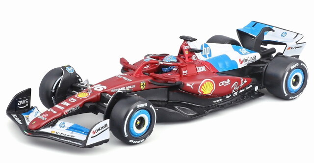 [予約]BURAGO(ブラーゴ) 1/43 (ダイキャスト製) フェラーリ SF-25 マイアミGP 2025 No.16 C.ルクレール ドライバー付