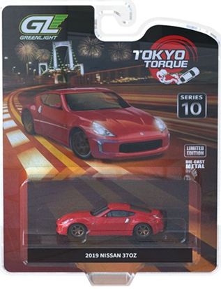 グリーンライト 1/64 (ダイキャスト製) Tokyo Torque Series 10 - 2019 Nissan 370Z coupe - Red (New Custom Wheels)