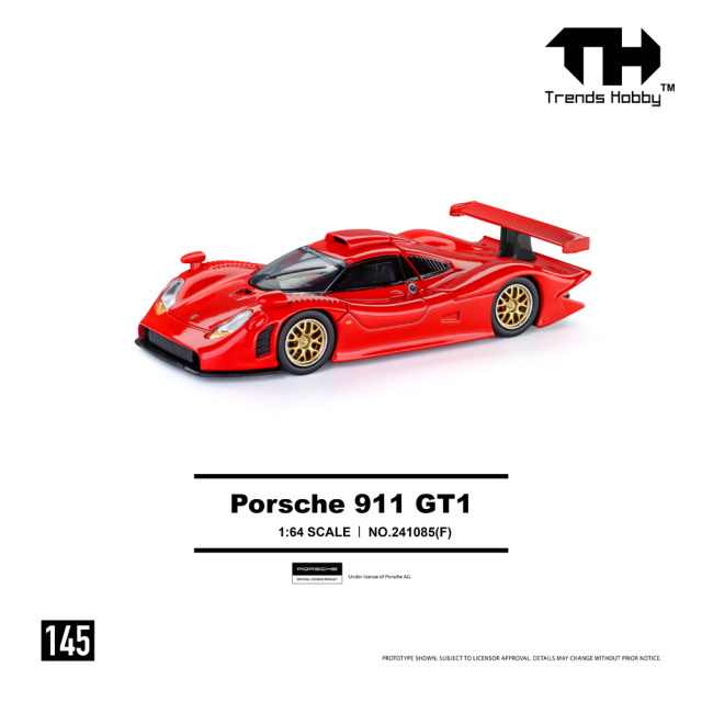 Trends Hobby 1/64 (ダイキャスト製) Porsche 911 GT1 1998 レッド