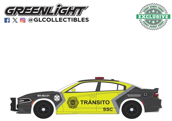 [予約]グリーンライト 1/64 (ダイキャスト製) Hot Pursuit - 2022 Dodge Charger – SSC Mexico City Traffic Control Police