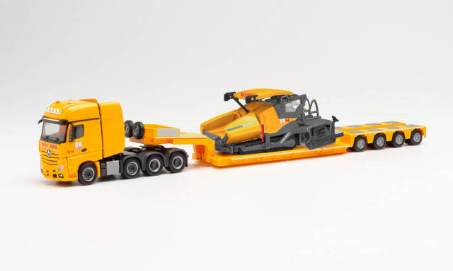 herpa Cars&Trucks 1/87 メルセデスベンツ アクトロス SLT ローローダー セミトレーラー Vogele 1900-3i 天井舗装機付 "Max Bogl" 