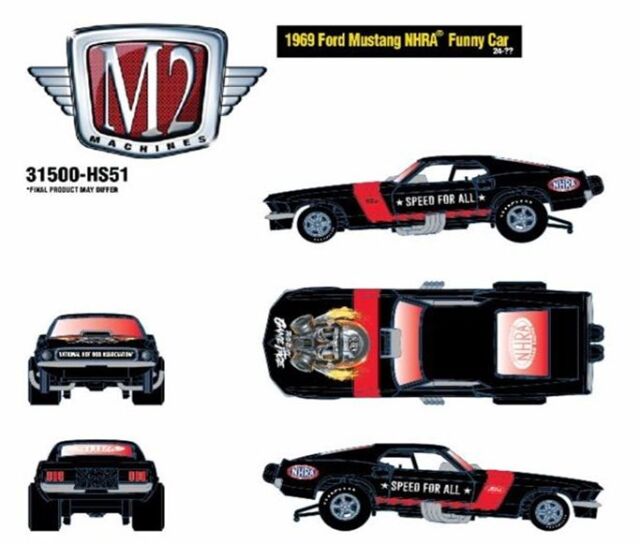 M2 Machines 1/64 (ダイキャスト製) 1969 Ford Mustang NHRA Funny Car