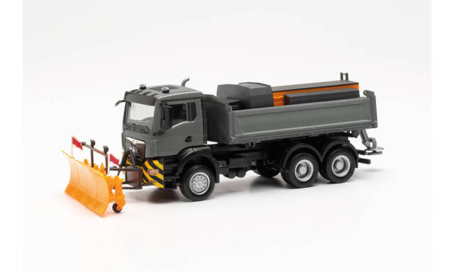 herpa Cars&Trucks 1/87 MAN TGS NN 冬季作業車両 グレー/イエロー