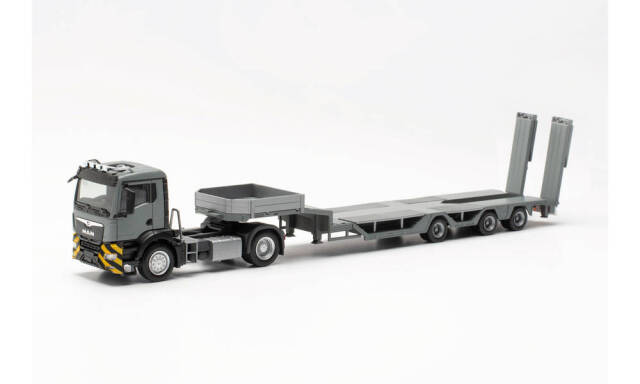 herpa Cars&Trucks 1/87 MAN TGS NN (individual) 4x4 オールラウンド セミトレーラー グレー/イエロー