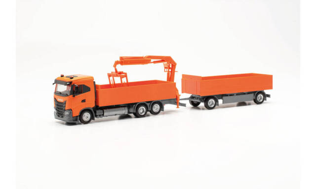 herpa Cars&Trucks 1/87 イベコ S-Way ND 建材トレーラー トラック オレンジ