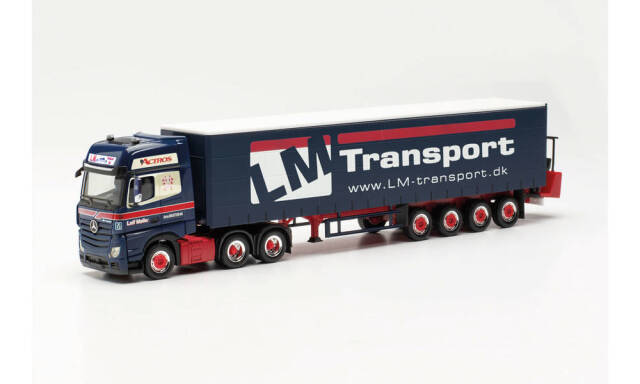 herpa Cars&Trucks 1/87 メルセデスベンツ アクトロス ビッグスペース カーテンキャンバス セミトレーラー フォークリフター付 “Leif Møller”