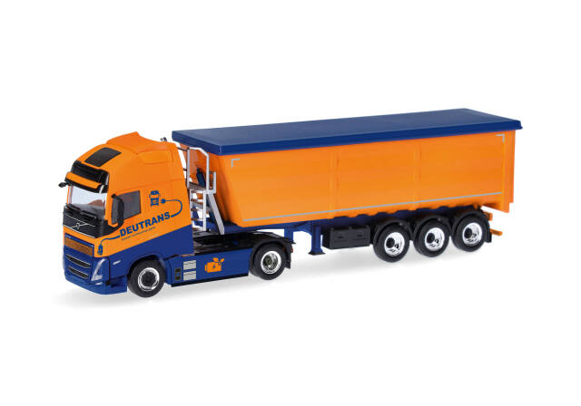 [予約]herpa Cars&Trucks 1/87 (プラスチック製) ボルボ FH グローブトロッター XL 電動 スチールダンプセミトレーラー "Deutrans"