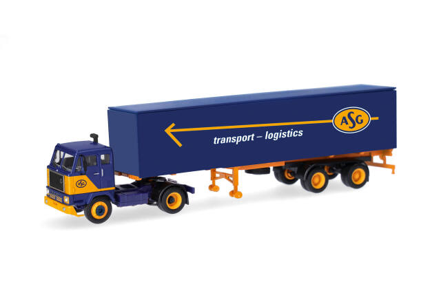 [予約]herpa Cars&Trucks 1/87 (プラスチック製) ボルボ F88 ボックスセミトレーラー "ASG" (スウェーデン)