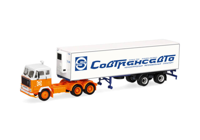 [予約]herpa Cars&Trucks 1/87 (プラスチック製) ボルボ F89 冷蔵ボックスセミトレーラー "Sovtransavto" (ロシア)