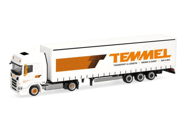 [予約]herpa Cars&Trucks 1/87 (プラスチック製) スカニア CR 20 ハイルーフ ローライナー カーテンキャンバスセミトレーラー "Temmel/Natascha Stoni" （オーストリア）