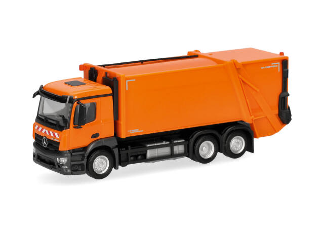 [予約]herpa Cars&Trucks 1/87 (プラスチック製)  メルセデスベンツ アクトロス M ごみ収集車 オレンジ