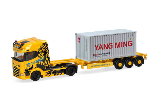 [予約]herpa Cars&Trucks 1/87 (プラスチック製)  DAF XG+ コンテナセミトレーラー "Acargo/Yang Ming"