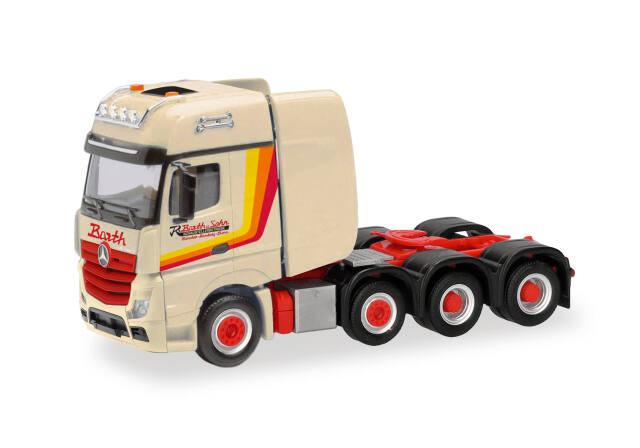 [予約]herpa Cars&Trucks 1/87 (プラスチック製)  メルセデス・ベンツ アクトロス ギガスペース 大型トラクター 4軸 バラストフラットベッド付