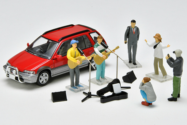 トミカリミテッドヴィンテージネオ 1/64 ジオコレ64 ＃カースナップ23a 路上ライブ（ホンダ シビックシャトル ビーグル付属）