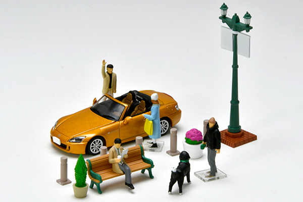 トミカリミテッドヴィンテージネオ 1/64 ジオコレ64 ＃カースナップ22a 都会の街角2 ホンダ S2000（オレンジ）付属