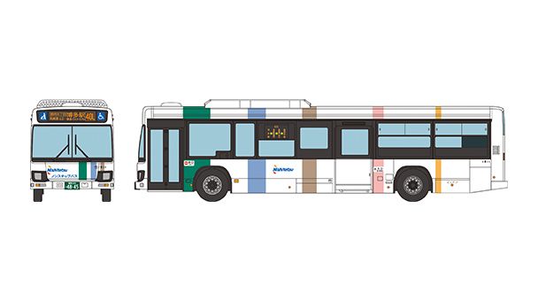 バスコレ  西日本鉄道 いすゞエルガ/日野ブルーリボンシティ 4台セット バスコレ走行システム基本セットA5＜いすゞ エルガ西日本鉄道