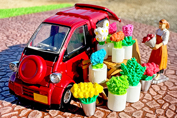 [予約]トミカリミテッドヴィンテージネオ 1/64 (ダイキャスト製) ジオコレ64 ＃カースナップ 17b 花屋2（ダイハツ ミゼットII カーゴ 付属）