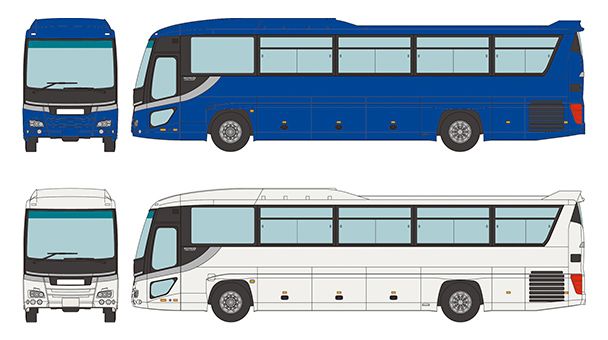 [予約]トミーテック 1/150 (プラスチック製) 日野セレガ 観光バス２台セット