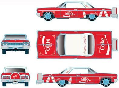M2 Machines 1/64 (ダイキャスト製) 北米限定 1964 シボレー インパラ SS ハードトップ ローライダー Coke with Mijo