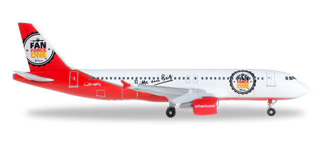 herpa wings 1/500 (ダイキャスト製) A320 エアベルリン "Fan Force One" D-ABFK