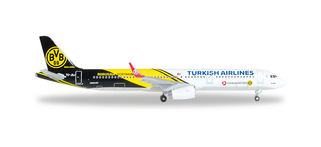 herpa wings 1/500 (ダイキャスト製) A321 トルコ航空 "BVB 09 Borussia Dortmund" TC-JSJ