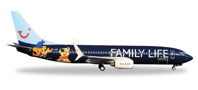 herpa wings 1/500 (ダイキャスト製) 737-800 ジェットエアフライ航空 Family Life Hotels OO-JAF