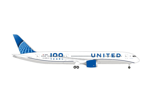 [予約]herpa wings 1/500 (ダイキャスト製) 787-9 ユナイテッド航空 "100 Years" N61101