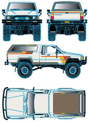 M2 Machines 北米限定 1/64 (ダイキャスト製) 1985 トヨタ トラック 4